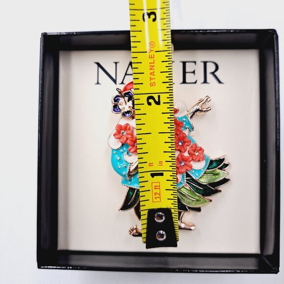 Polynesian Christmas Hawaiian Hula Santa Claus Winter Holiday Rose Gold Pin - Picture 4 of 7